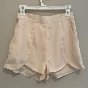 cream lucca couture size 2 satin shorts